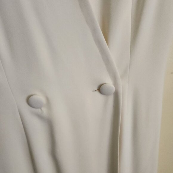 Maggy London Cream Double Breasted Wrap Maxi Dress Size 4 - Picture 4 of 5
